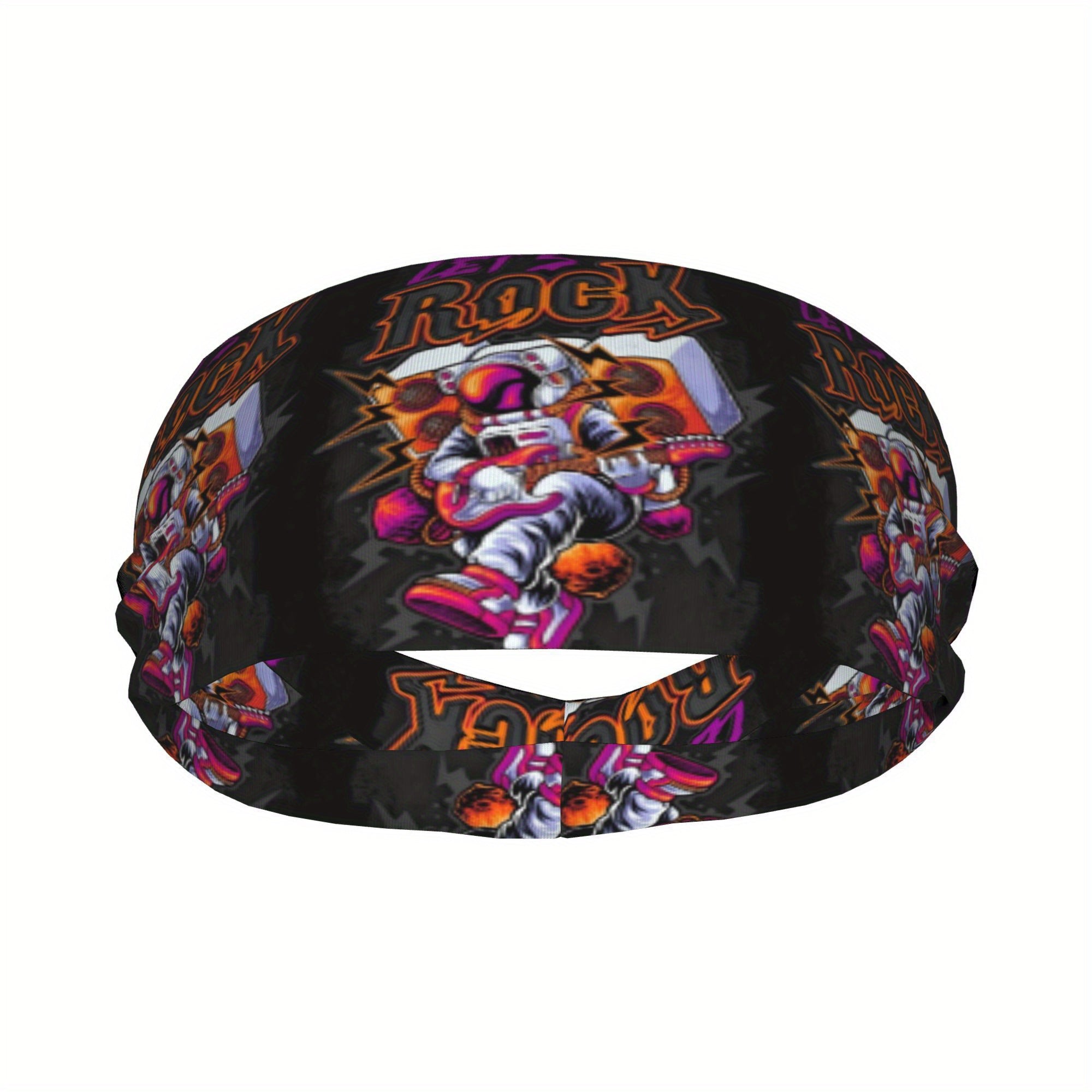 Astronaut Rocker Headband Sweat Wicking Stretchy Polyester