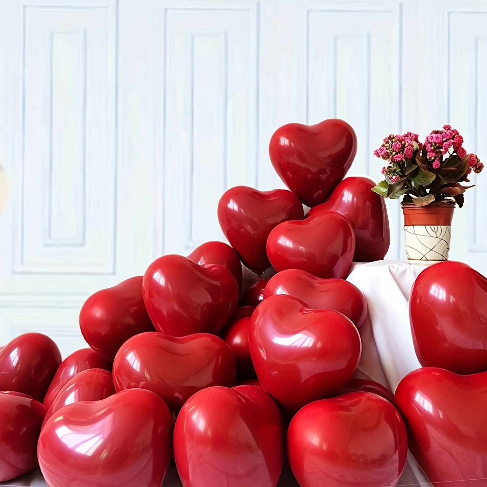 20pcs Red Heart Balloons - Valentine's Wedding Anniversary Engagement