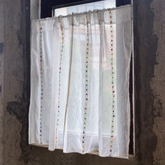 1pc Fresh And Rod Pocket Curtain Vertical Striped Small Window Curtain