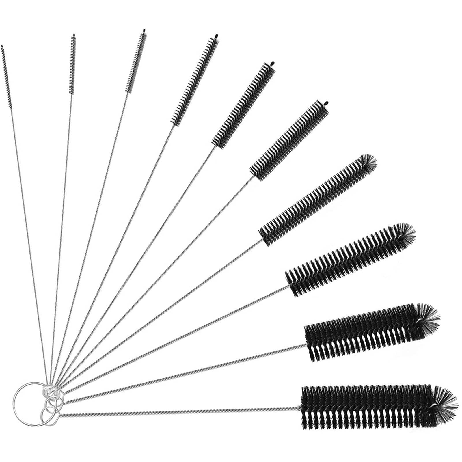 10pcs 304 Stainless Steel Bottle Brushes Reusable Straw Cleaning Brush