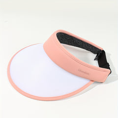 Pink Photochromic Visor Hat Wide Brim Foldable PVC Sun Hat UV Protection