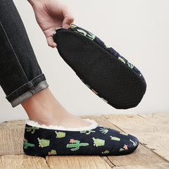 Men's Cartoon Cactus Cozy Slippers