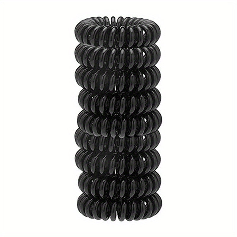 9pcs Girls Hair Tie Head Rope Spiral Colorful Stretchy Hair Ring Solid Hair Rope