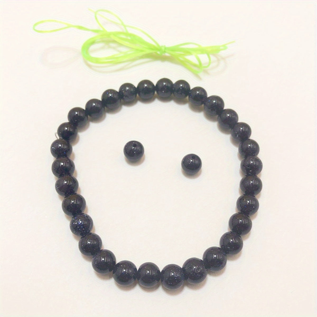 Sand Natural Stone Ball Bracelet with Elastic Rope