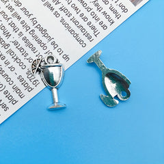 20pcs Wine Glass Barrel Bottle Charms for DIY Jewelry Making