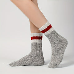Striped Crew Socks Mid Tube Women's Stockings
