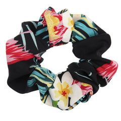 4pcs Boho Print Leaf Flower Hair Scrunchies Soft Fabric for Women Girls