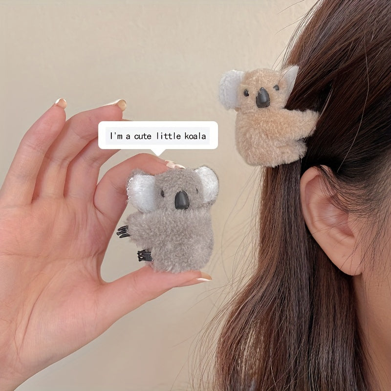Koala Charm Hair Claw Plush Barrette Animal Hair Jaw Clip