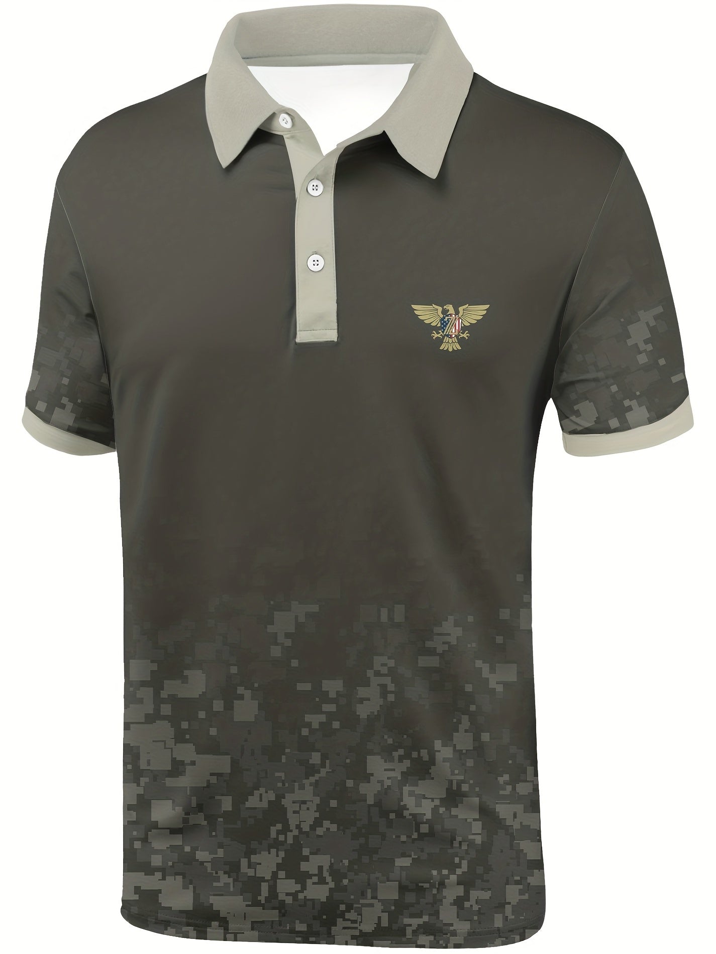 Men's Camo Polo Shirt Active Stretch Moisture Wicking for Golf