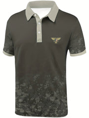 Men's Camo Polo Shirt Active Stretch Moisture Wicking for Golf