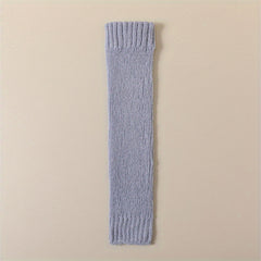 Solid Rib Knit Leg Warmers All-match Knee High Socks Women's Stockings