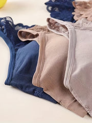 4pcs Lace Wireless Bras Breathable Everyday Bra Women's Lingerie