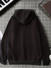 Dragon Print Zip Up Hoodie with Kangaroo Pocket for Women