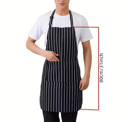 Adjustable Half Adult Apron Striped Chef Apron Outdoor Camping BBQ Apron