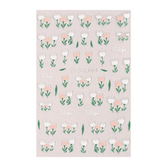 1pc DIY Nail Art Sticker Tulip Embossed Floral Adhesive Nail Sticker