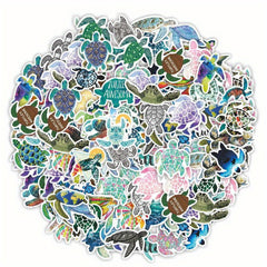 50pcs Waterproof Turtle Stickers for Laptops Students and More