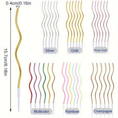 6pcs Birthday Cake Shape Curve Candle Party Candle Large Polish Curved Candle