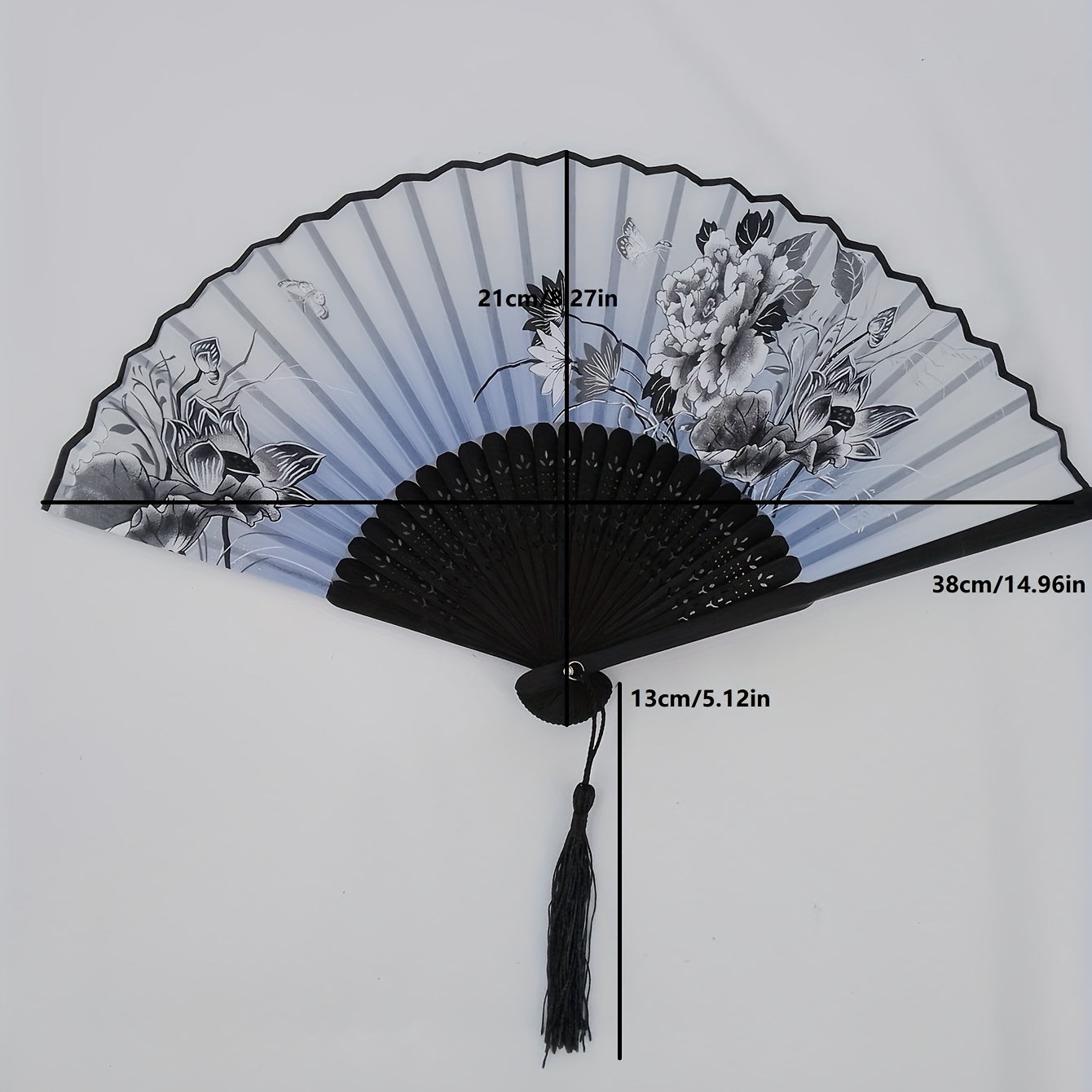 Chinese Flower Pattern Folding Fan Cheongsam Accessories