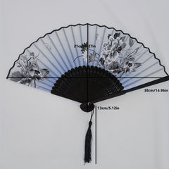 Chinese Flower Pattern Folding Fan Cheongsam Accessories