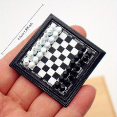 Miniature Chess Set with Magnetic Figures Scene Model