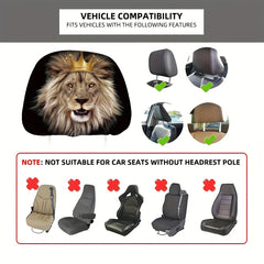 Lion Style Car Headrest Cover Universal Fit Car Interior Accessories