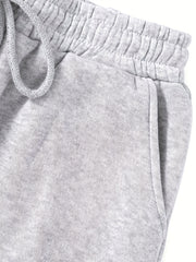 2 Pack Plus Size Letter Print Sports Pants Elastic Drawstring Jogger