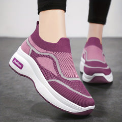 Women's Knitted Sock Shoes Breathable Slip On Low Top Chunky Sneakers