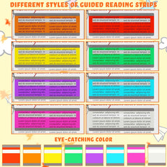 8pcs Guided Reading Strips Colored Highlight Strips For Dyslexia Reading Tools