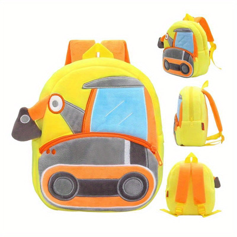 Excavator Dump Truck Style Plush Backpack for Kids
