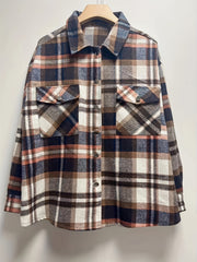  Plaid Print Button Up Shacket