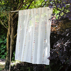 1pc Fresh And Rod Pocket Curtain Vertical Striped Small Window Curtain