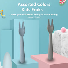 6pcs Kids Plastic Forks Nordic Macaroon BPA-Free Utensils for Baby & Children