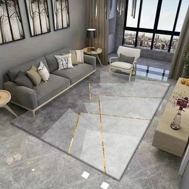Modern Geometric Area Rug Non-slip Carpet Low Pile Floor Mat