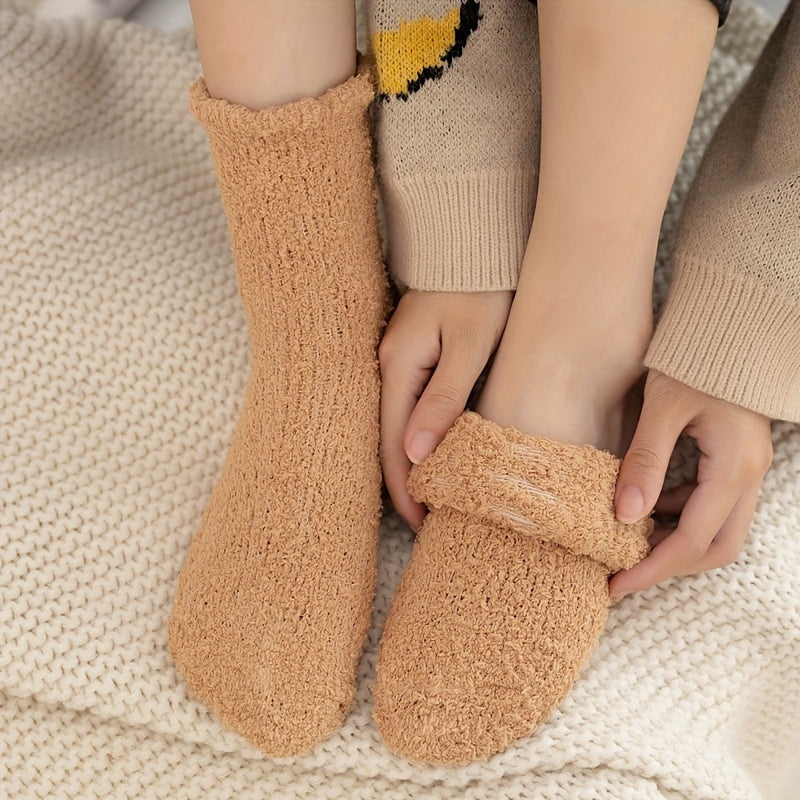 10 Pairs Fuzzy Mid Tube Socks Women's Stockings