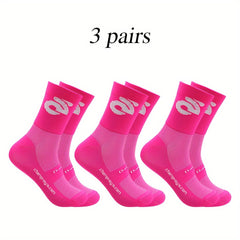 Men's 3-Pack Mid Crew Sport Socks Nylon Blend Breathable for Training