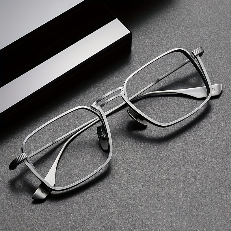 Anti Light Glasses Men's Square Frame Glasses Casual Reading Glasses