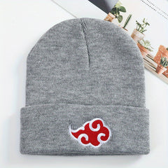 Men's Knit Hat Red Cloud Embroidery Anime Style Beanie