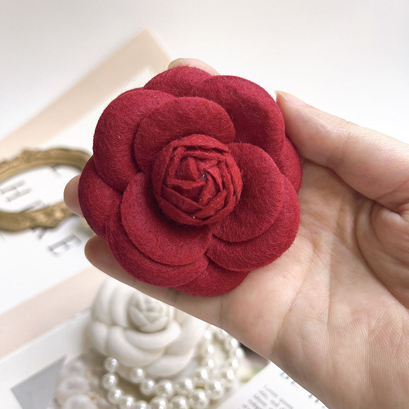 Pure Camellia Brooch Big Flower Brooch Men's Women's Suit Accessories
