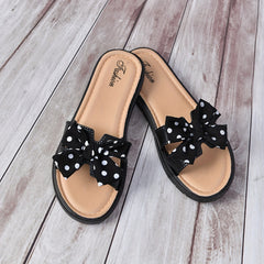 Toddler Girls Bow Strap Open Back Sandals Casual Slip On Mule Shoes