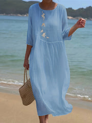  Women's Floral Embroidered Maxi Dress