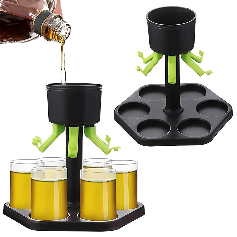 6 Shot Glass Dispenser for Wine Whisky Beer Liquor - Ideal for Parties