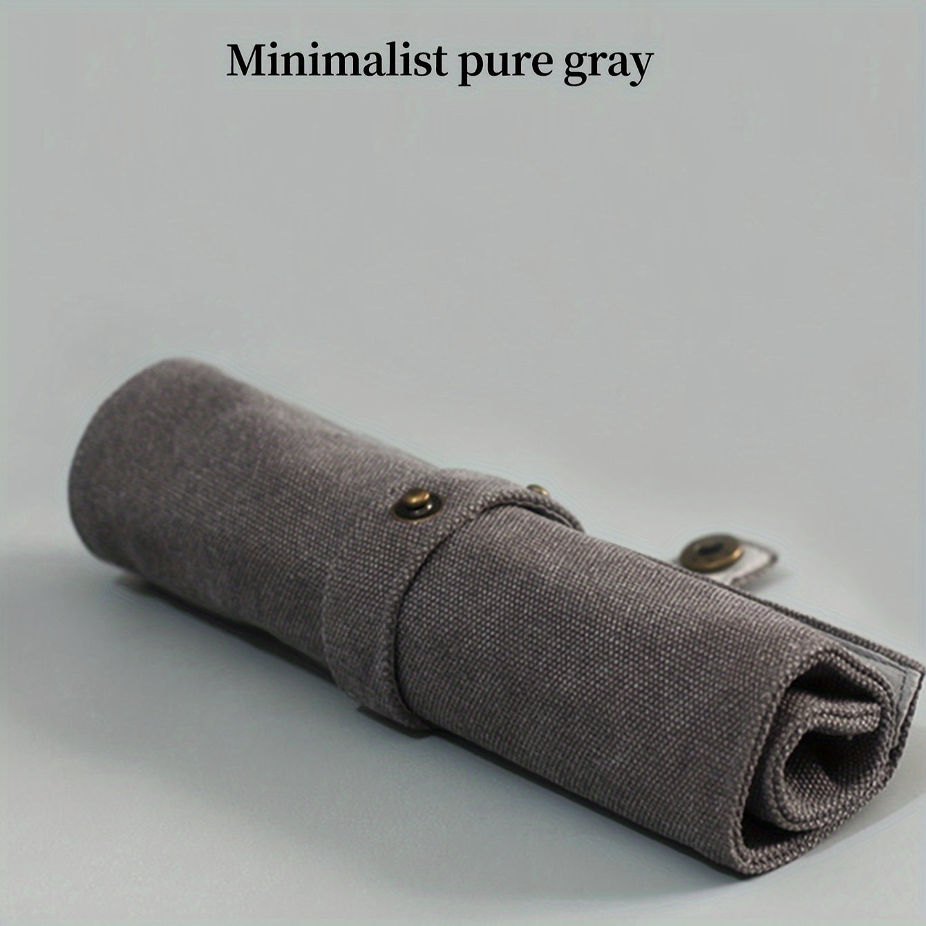 Snap Button Pen Curtain Roll Pen Bag Canvas Folding Stationery Bag