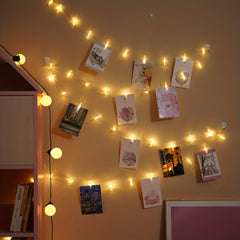Loochica Photo Clip String Lights with 30 Clear Clips for Hanging Pictures