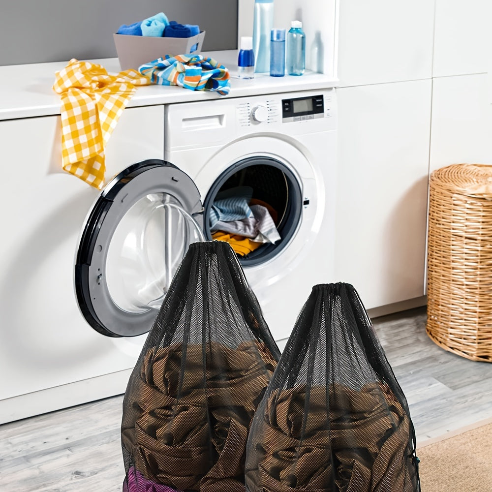 Large Mesh Laundry Bags 24x36in w/ Handles & Drawstring Closure