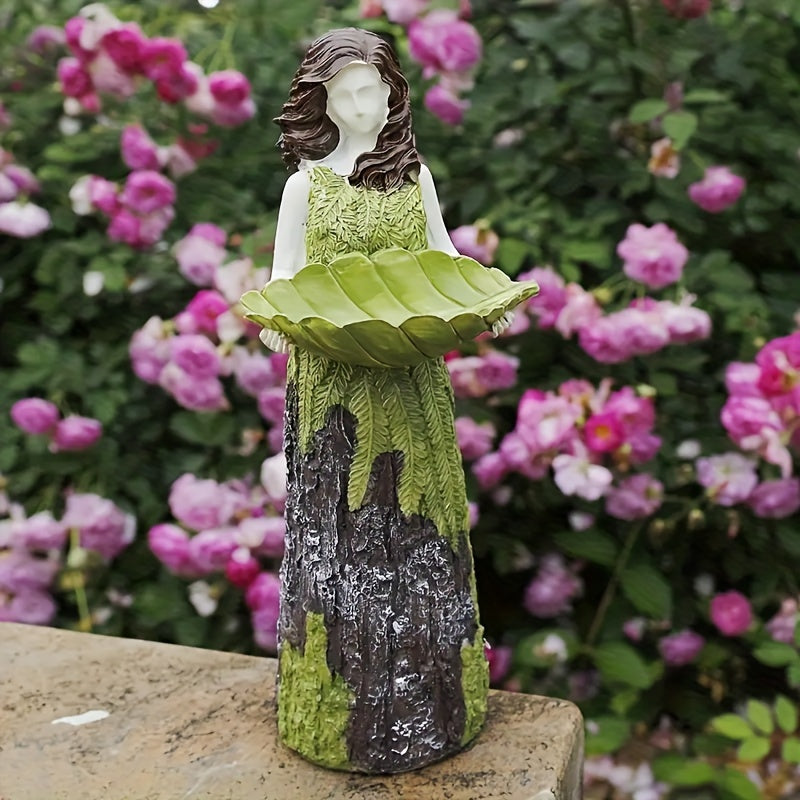 Outdoor Bird Feeder Statuary with Fairy Figurine - Bring Nature Home