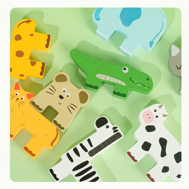 Wooden Animal Sorting Board for Toddlers with 6 Animals