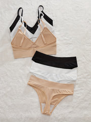 3 Sets Push Up Bra & Thong Lingerie