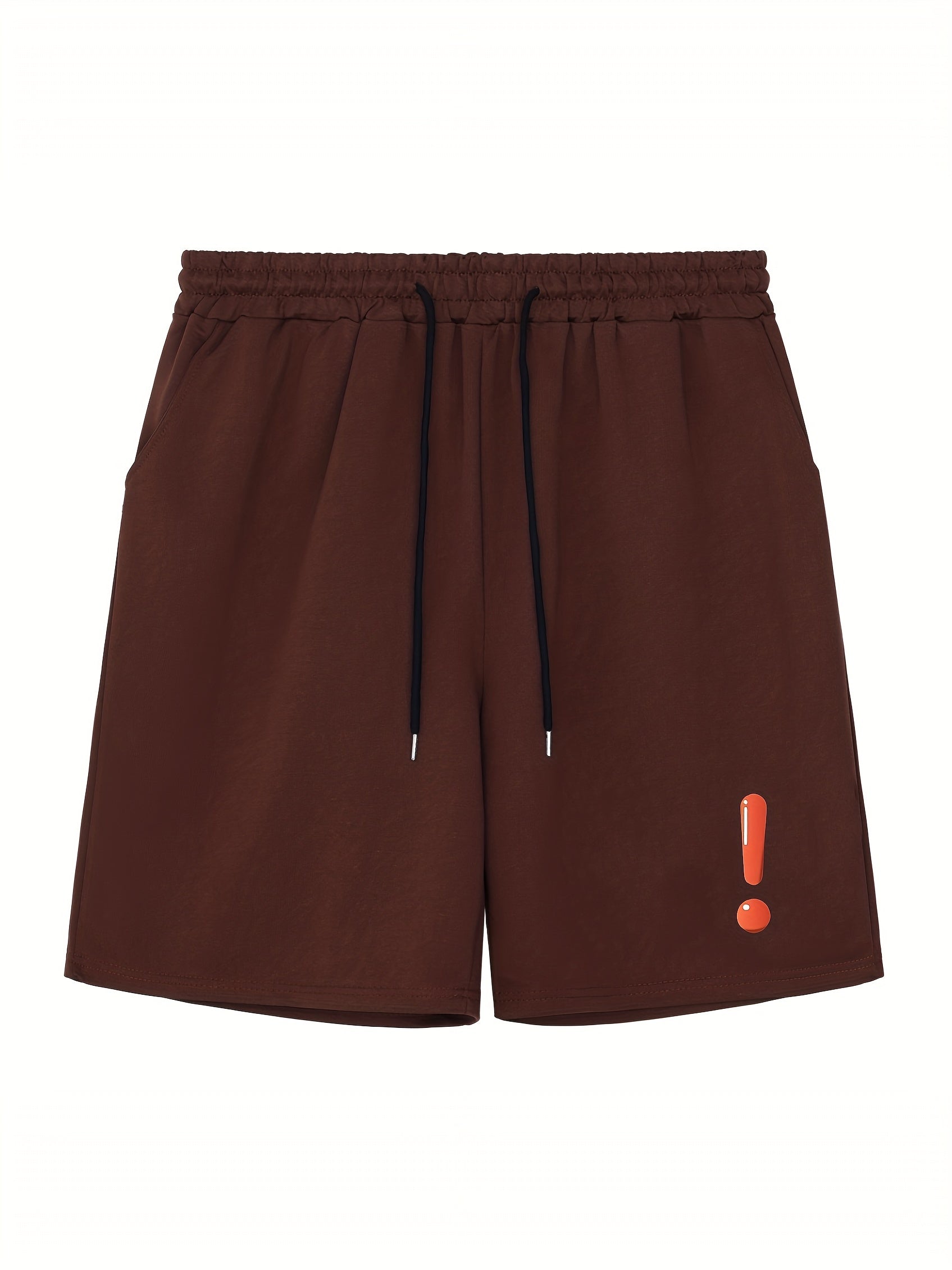 Men's Exclaimation Print Workout Shorts Active Slightly Stretch