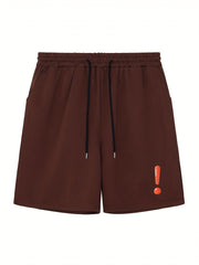 Men's Exclaimation Print Workout Shorts Active Slightly Stretch
