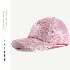 Sequin Fluorescent Baseball Cap Candy Casual Sports Hat Mesh Breathable Trucker